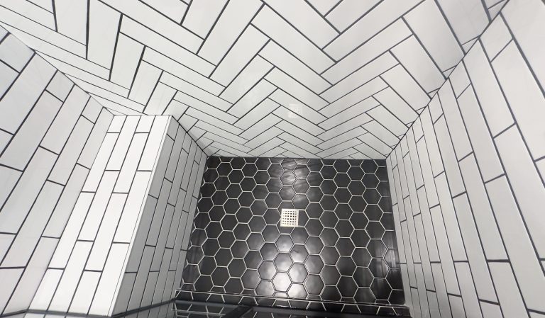 kansas city basement remodel subway tile shower