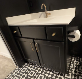 Kansas City basement remodel bathroom vanity