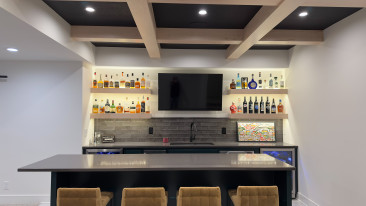 Kansas City basement remodel wet bar