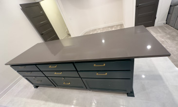 Kansas City basement remodel kitchen island
