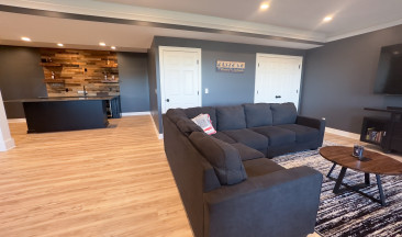 kansas city basement remodel wet bar family room
